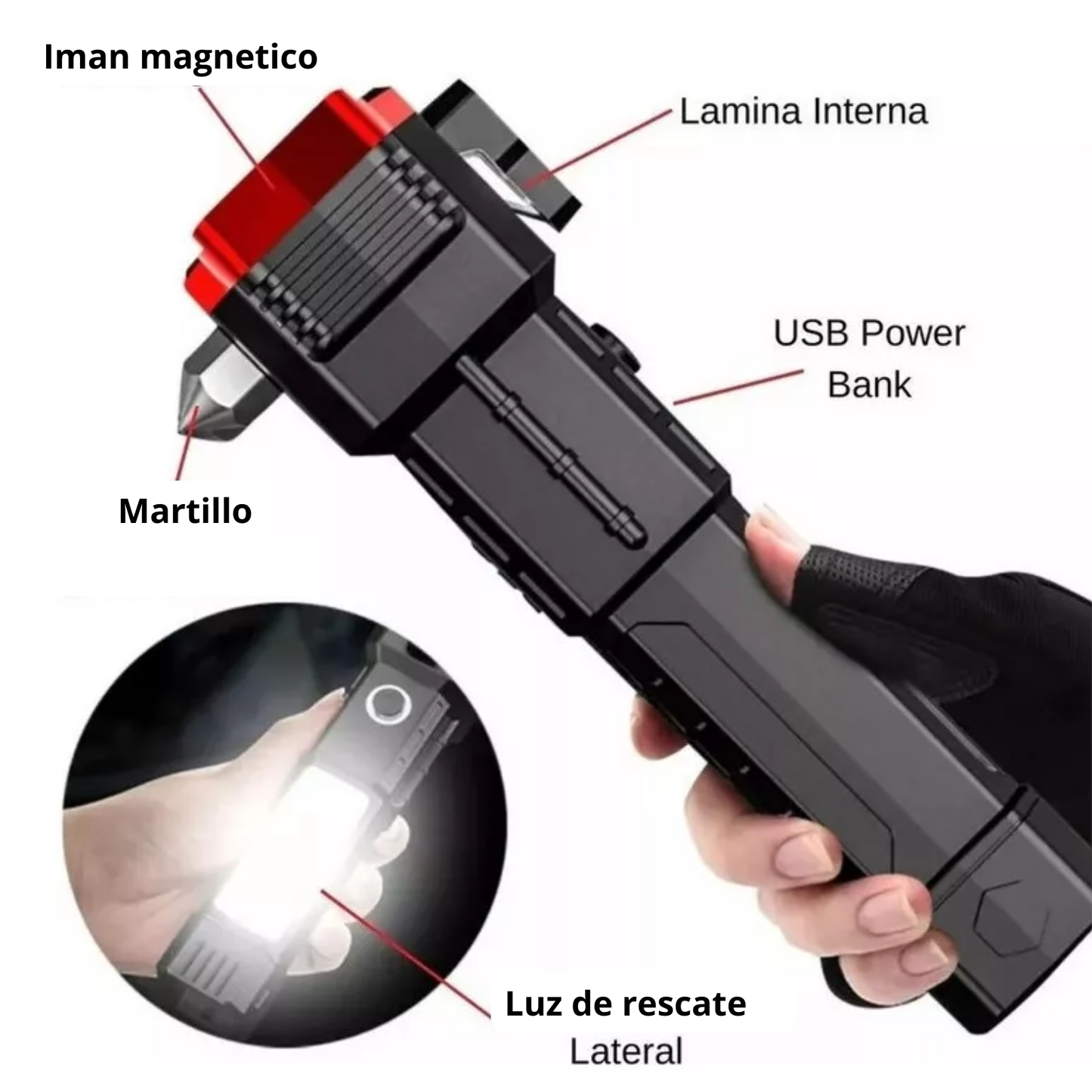 Adaptador Taladro + Martillo Linterna